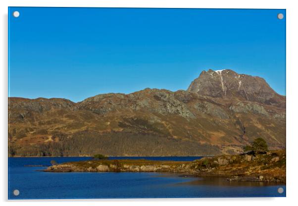 Slioch and Loch Maree Scotland Acrylic by Derek Beattie