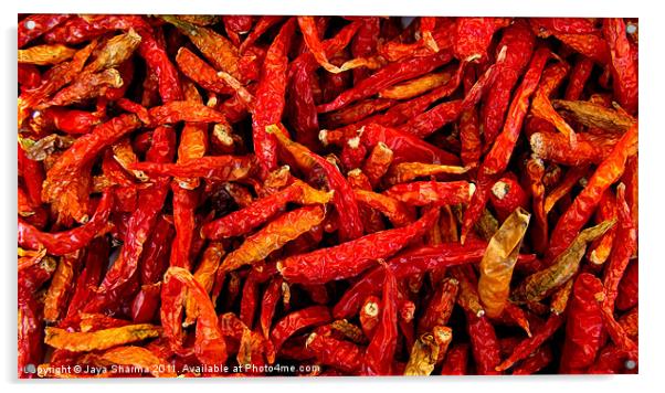 Red Hot Chilies Acrylic by Jaya Sharma
