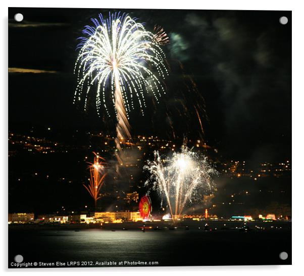 Fireworks Over Brixham Acrylic by Steven Else ARPS