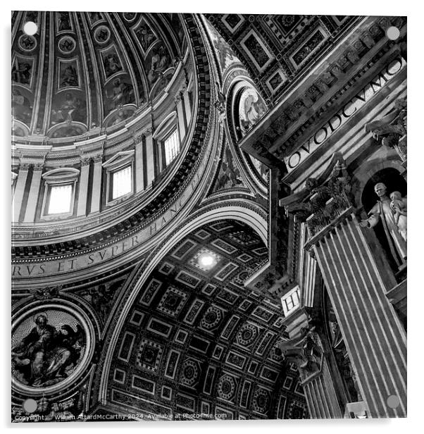 Divine Arches: St. Peter's Monochrome Acrylic by William AttardMcCarthy