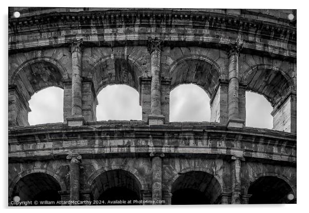 Colosseum Arches: Monochrome Architectural Detail  Acrylic by William AttardMcCarthy