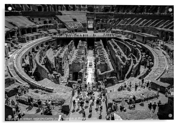 Monochrome Colosseum Exploration Acrylic by William AttardMcCarthy
