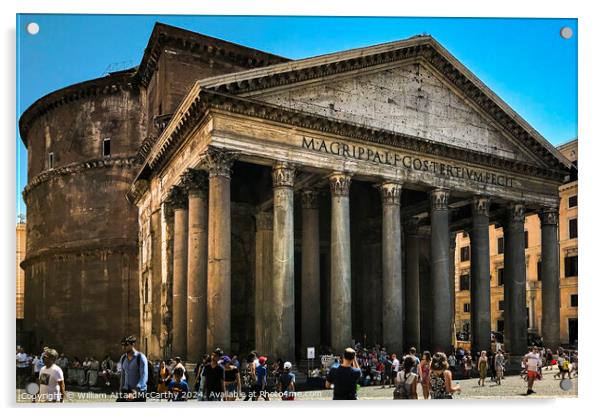 Iconic Pantheon: Ancient Roman Architecture Acrylic by William AttardMcCarthy