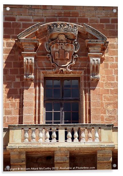 Baroque Balcony Acrylic by William AttardMcCarthy