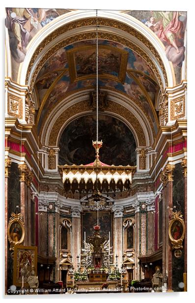 Mdina Cathedral Acrylic by William AttardMcCarthy