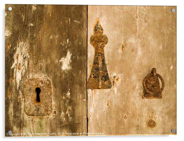 Old Door Fittings Acrylic by William AttardMcCarthy