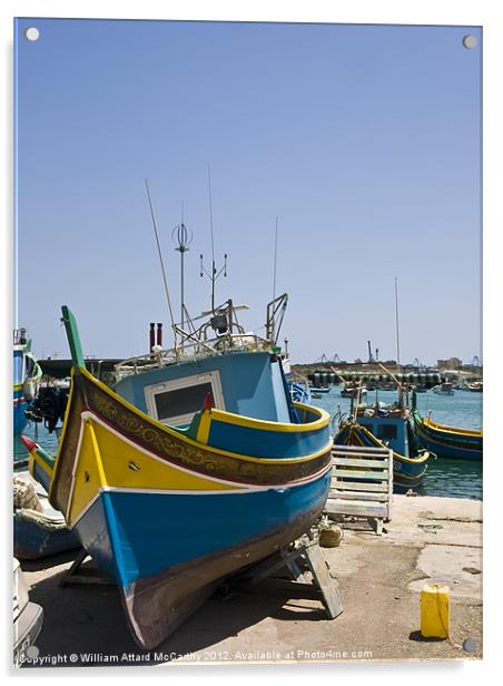 Malta Fishing Village Acrylic by William AttardMcCarthy