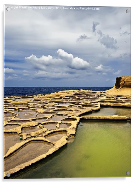 Gozo Salt Pans Acrylic by William AttardMcCarthy