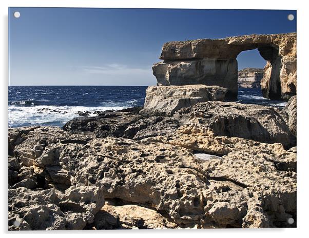 Dwejra Rocks & Azure Window Acrylic by William AttardMcCarthy