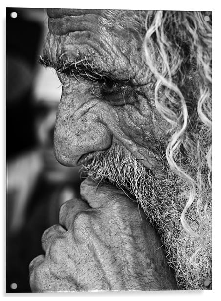 Old Man's Prayer Acrylic by William AttardMcCarthy