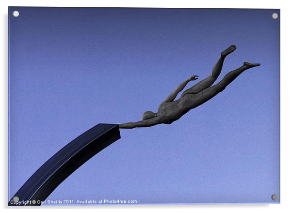 Flying lady Acrylic by Carl Shellis