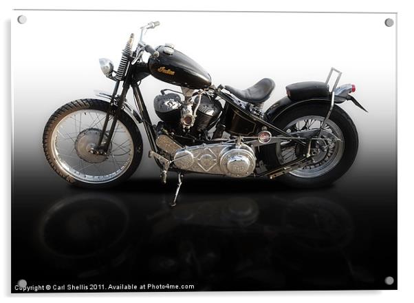 Indian Motorcycle Acrylic by Carl Shellis