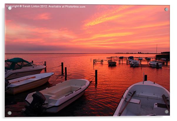 Boats in the Sunset Acrylic by Sarah Osterman