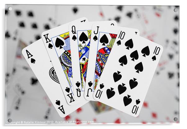 Playing Cards, Royal Flush Acrylic by Natalie Kinnear