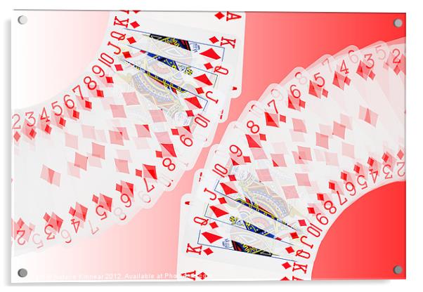 Playing Cards all the Diamonds Acrylic by Natalie Kinnear