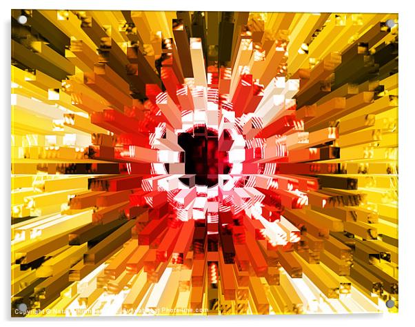 Extrusion Abstract Red Orange Yellow Acrylic by Natalie Kinnear