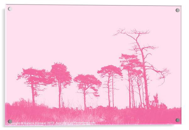 Forest Trees in Pink Acrylic by Natalie Kinnear