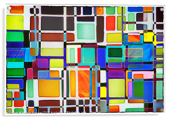 Stained Glass Window Multi-Colored Abstract Acrylic by Natalie Kinnear