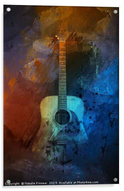 Guitar Grunge Abstract Acrylic by Natalie Kinnear