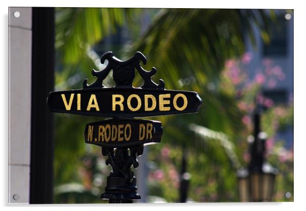 Rodeo Drive - LA Acrylic by Linda Seagroatt