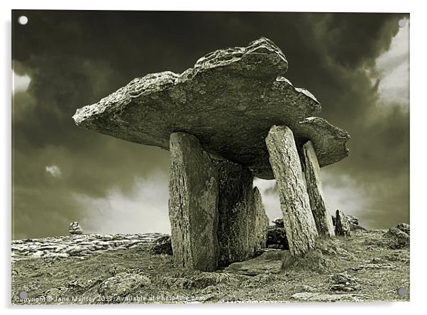 Poulnabrone Dolmen, Clare, Ireland Acrylic by Jane McIlroy