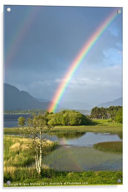 Irish Rainbow, Lower Lake, Killarney Acrylic by Jane McIlroy