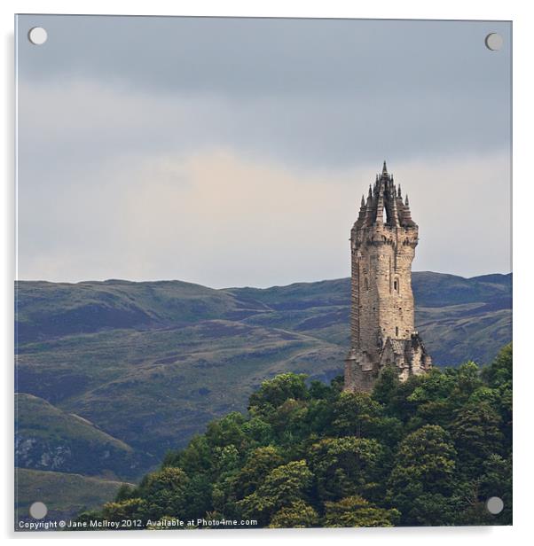 Wallace Monument, Stirling Acrylic by Jane McIlroy