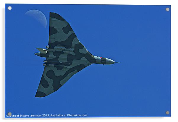 Vulcan bomber in the nhastings skies. Acrylic by steve akerman