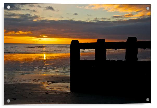 November coastal sunset Acrylic by steve akerman