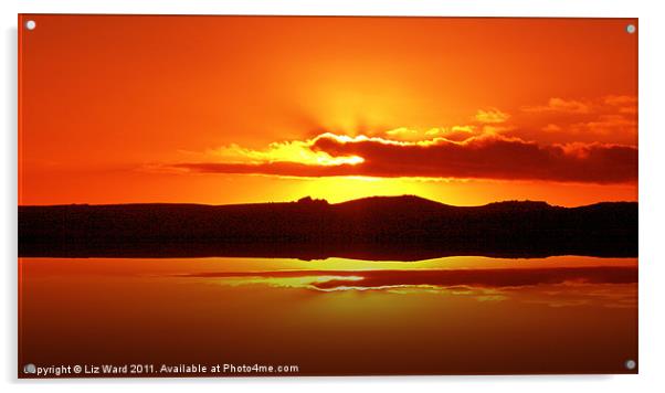 Simple Sunset Acrylic by Liz Ward