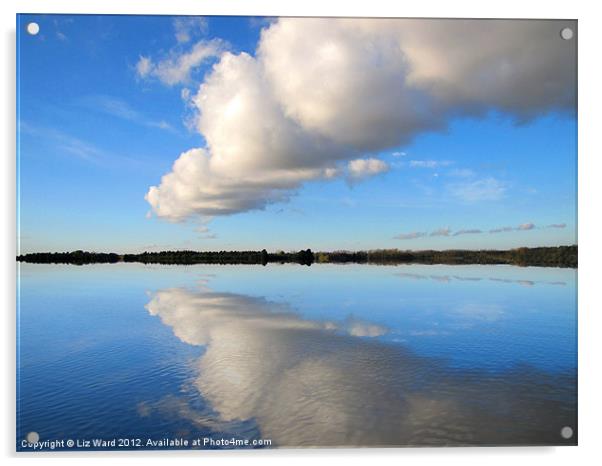 Fluffy Cloud over Hanningfield Acrylic by Liz Ward