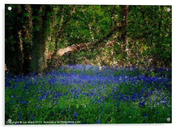 Bluebell in abstract Acrylic by Liz Ward