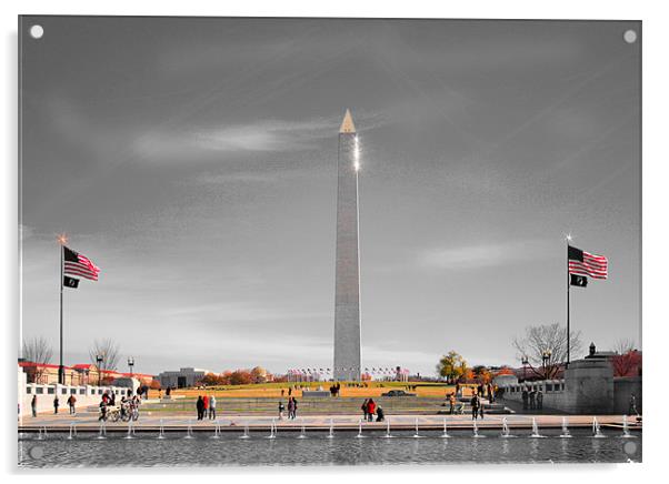 Washington Monument Acrylic by Cliff Kramer