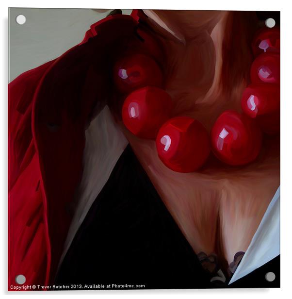 Red Necklace Acrylic by Trevor Butcher