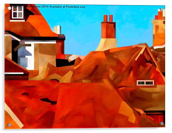Red Roofs Acrylic by Trevor Butcher
