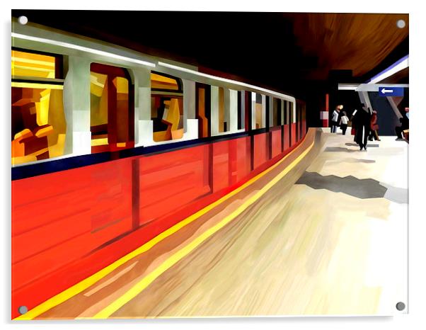  Subway Train Acrylic by Trevor Butcher