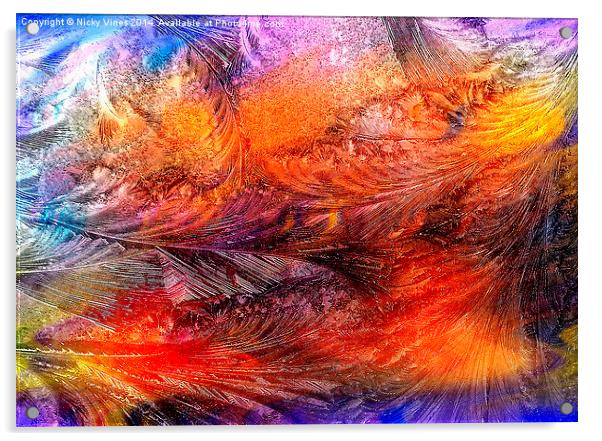 Ice crystals  Acrylic by Nicky Vines