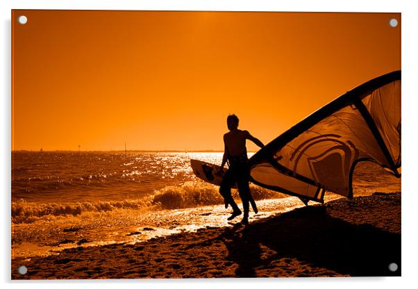 Kite Surfer Acrylic by Mark Harrop
