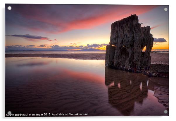 West Coast Sunset Wreck Acrylic by Paul Messenger