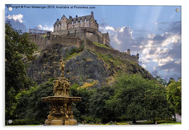 Edinburgh Castle Scotland Acrylic by Paul Messenger