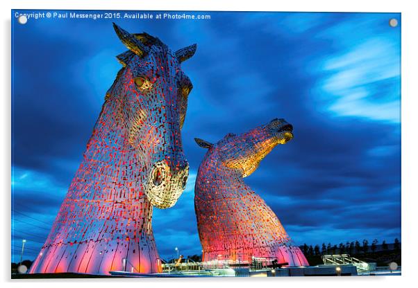  The Kelpies at Dusk Acrylic by Paul Messenger