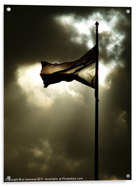 storm flag Acrylic by Jo Beerens