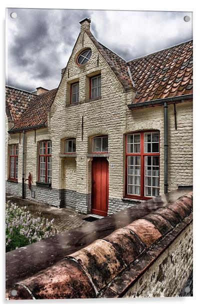 bruges house Acrylic by Jo Beerens