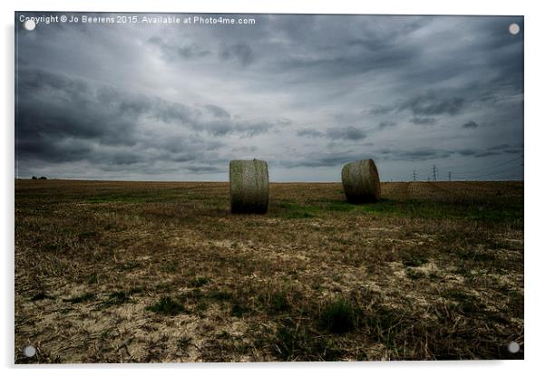 straw bales Acrylic by Jo Beerens