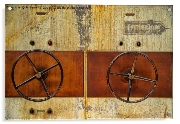 rusty wheels Acrylic by Jo Beerens
