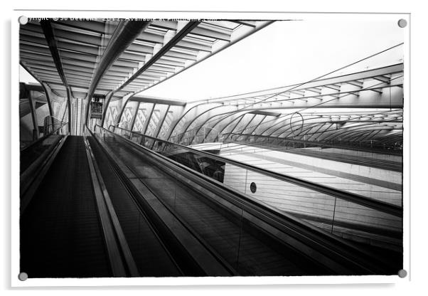 platform escalator Acrylic by Jo Beerens