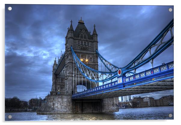 Tower Bridge in Blue Acrylic by Dean Messenger