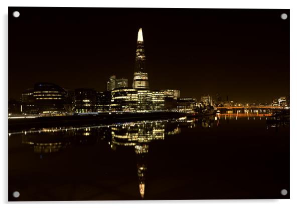 The Shard at Night Acrylic by Dean Messenger