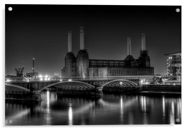 Battersea black and white Acrylic by Dean Messenger