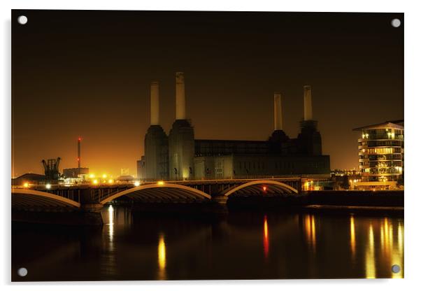 Battersea Power station at night Acrylic by Dean Messenger